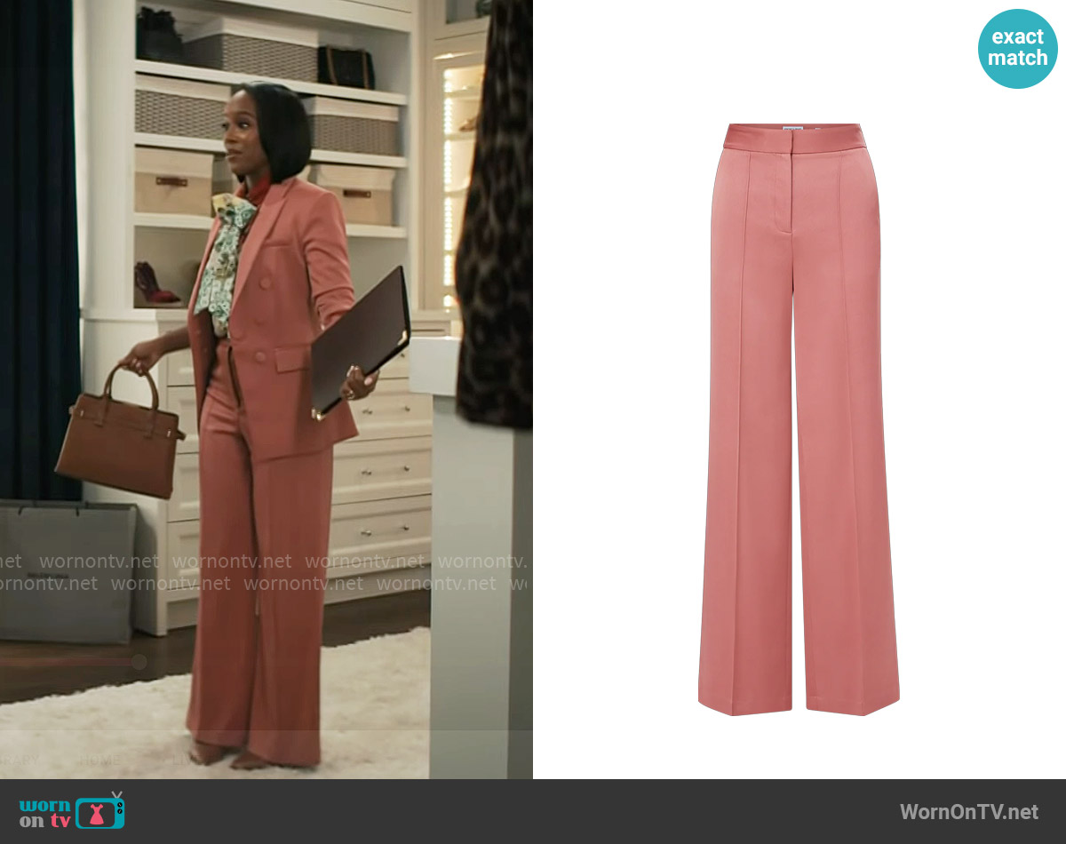 Veronica Beard Edia Pants in Rose worn by Catherine (Aja Naomi King) on Grosse Pointe Garden Society