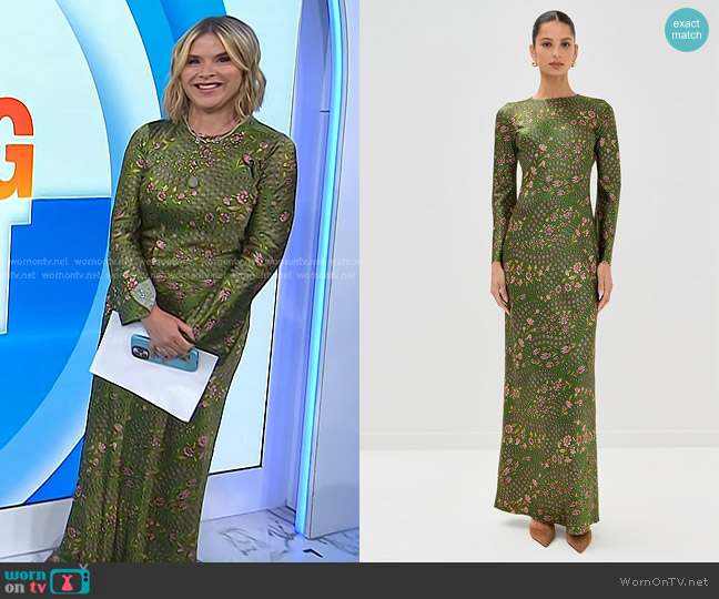 Veronica Beard Gemma Dress in Lemongrass Multi worn by Jenna Bush Hager on Today
