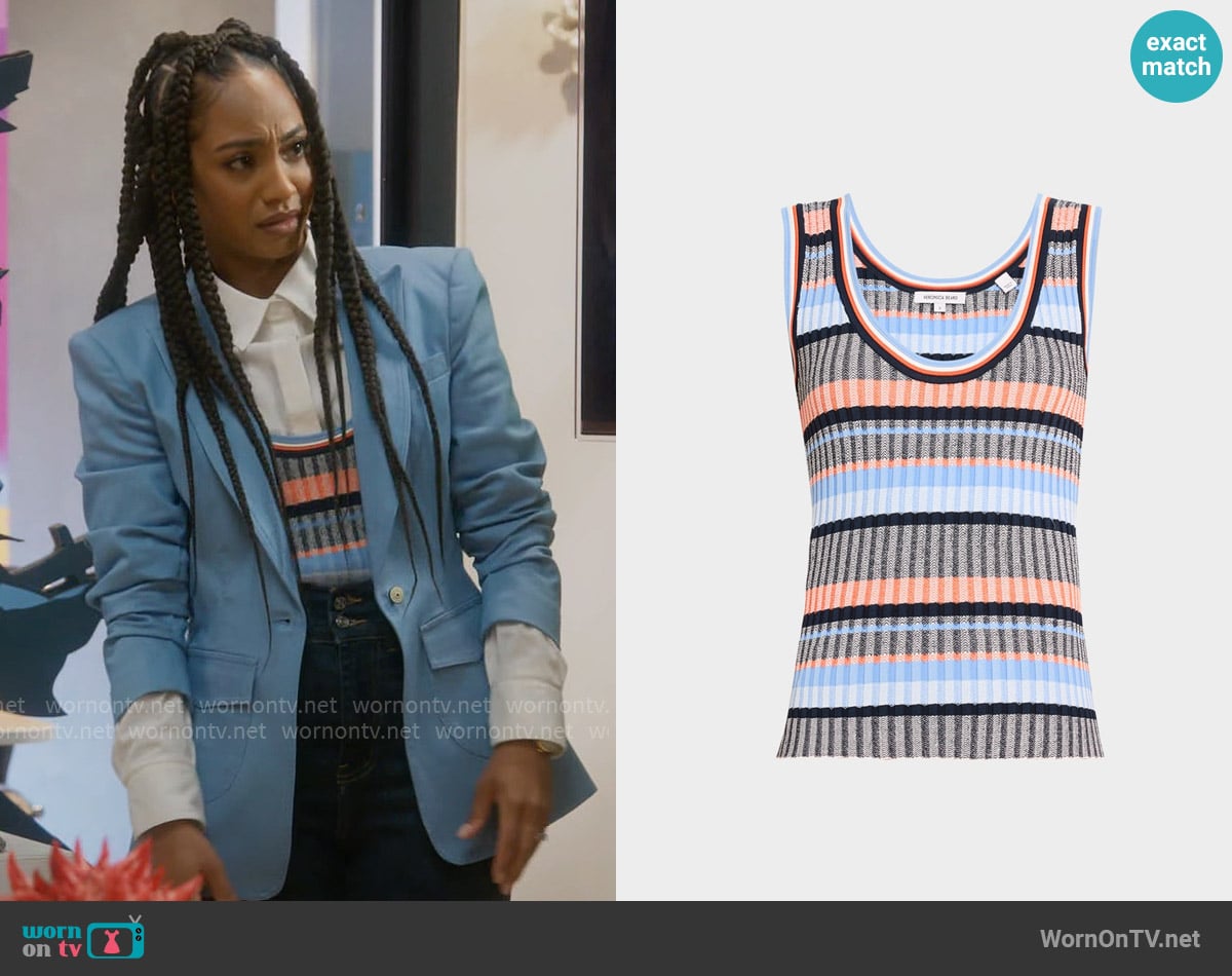 Veronica Beard Sandra Tank Top worn by Nina (Tetona Jackson) on Poppas House