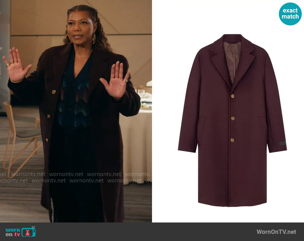 Versace Wool Single-Breasted Coat worn by Robyn McCall (Queen Latifah) on The Equalizer