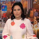 Vicky’s floral embroidered knit sweater on NBC News Daily