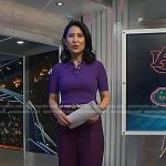 Vicky’s purple ribbed polo and pants on NBC News Daily