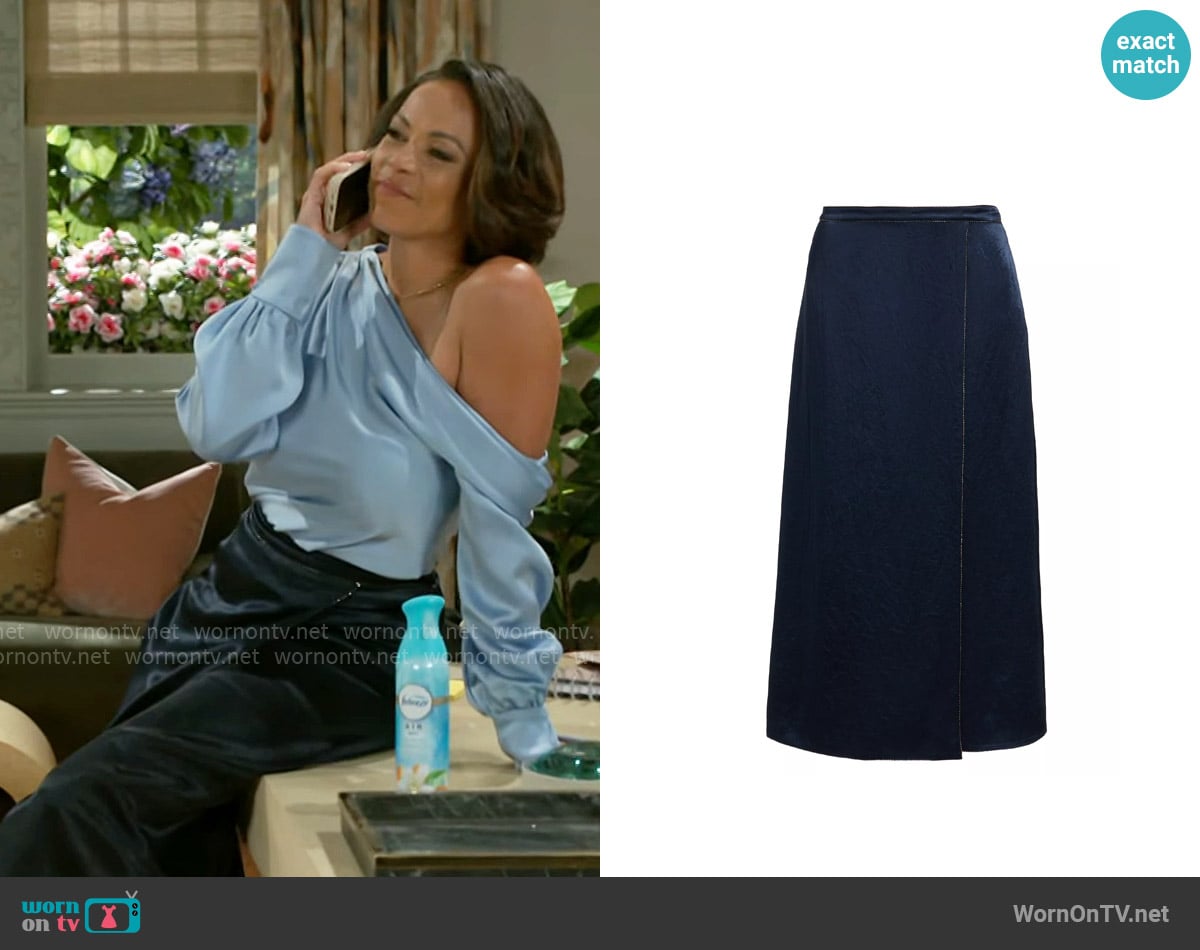 Vince Beaded Border Front Slit Skirt worn by Nicole Dupree Richardson (Daphnee Duplaix) on Beyond the Gates
