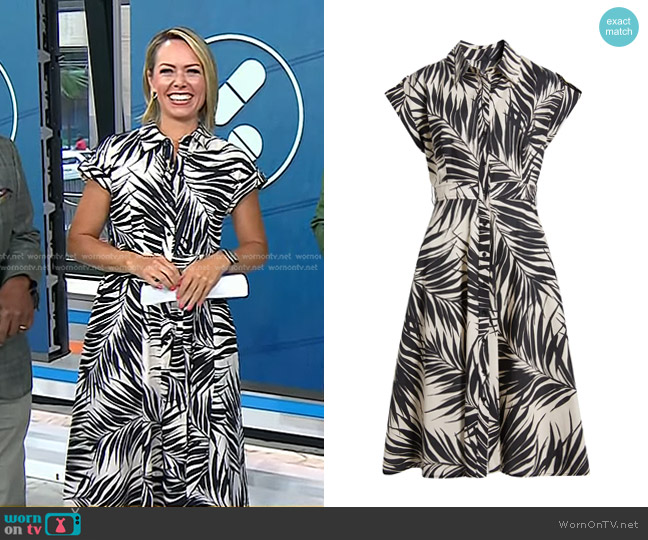 Vince Camuto Fern Print Cotton Poplin Midi Shirtdress worn by Dylan Dreyer on Today