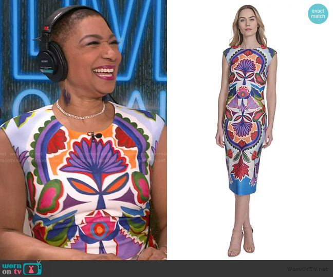 Vince Camuto Boat-Neck Bodycon Sleeveless Dress worn by Deja Vu on Live with Kelly and Mark