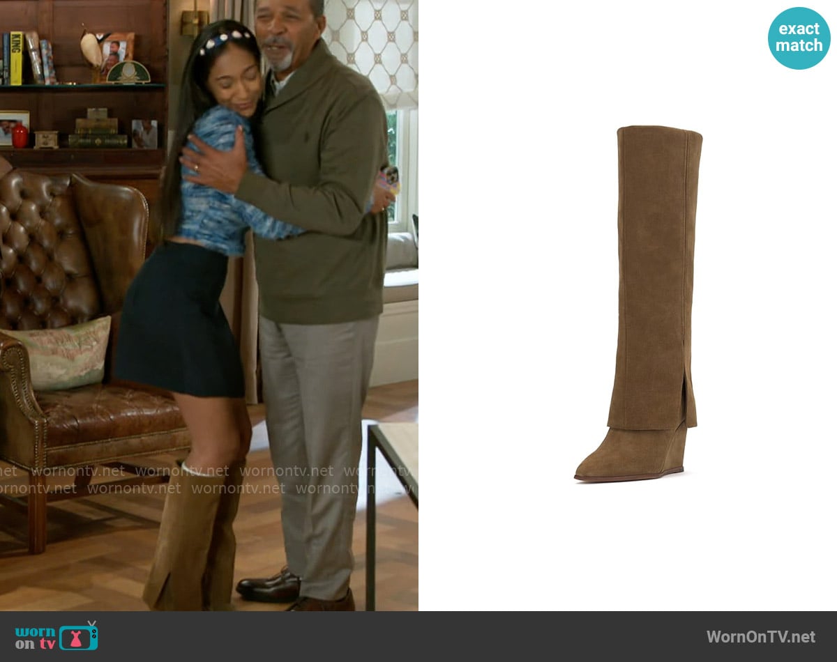 Vince Camuto Tibani Boots worn by Samantha Richardson (Najah Jackson) on Beyond the Gates