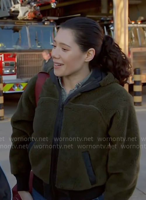 Violet’s green fleece jacket on Chicago Fire