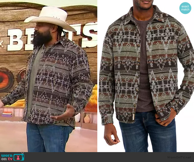 Weatherproof Vintage Southwest Unlined Shirt Jacket worn by Justin Lee Williams on Sherri