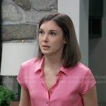 Willow’s pink button front top on General Hospital