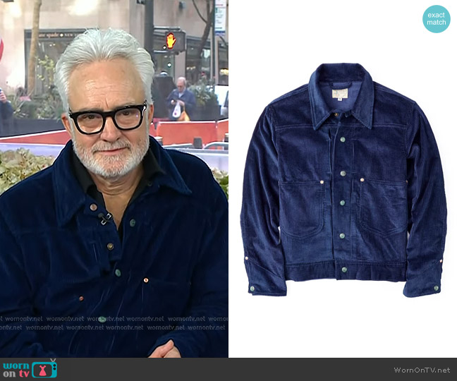 Wythe Corduroy Ranch Trucker Jacket in Indigo Dyed worn by Bradley Whitford on Today