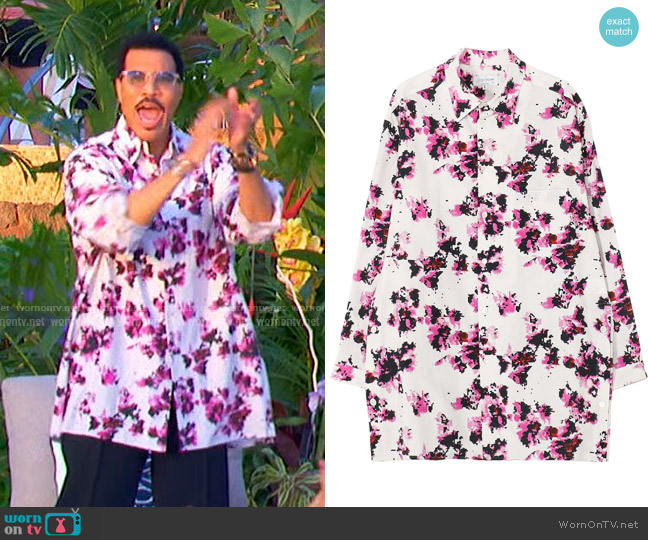 Yhoji Yamamoto Khadi Flower PT Big Blouse in White worn by Lionel Richie on American Idol