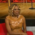 Yvonne Orji’s brown leather cargo dress on NBC News Daily