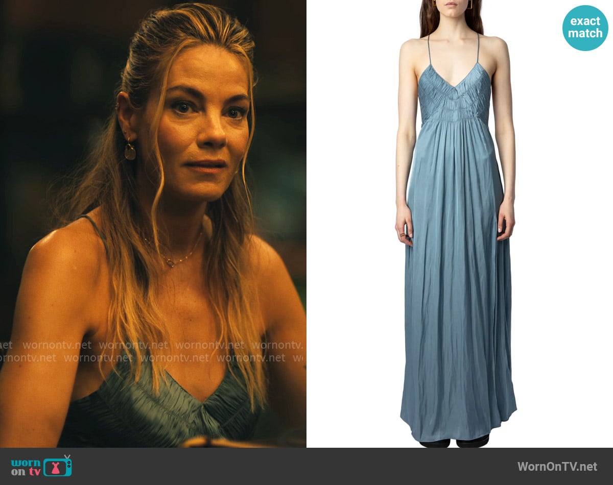 Zadig & Voltaire Rayonne Satin Maxi Slipdress worn by Jaclyn Lemon (Michelle Monaghan) on The White Lotus