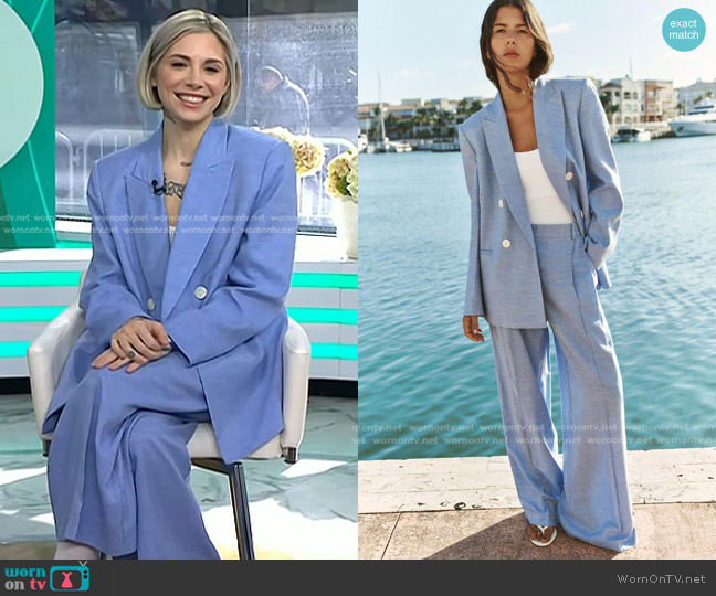 Zara Double Breasted Blazer worn by Christina Perri on Today