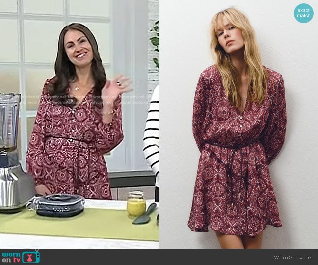 Zara Printed Mini Dress worn by Rachel Mansfield on Today