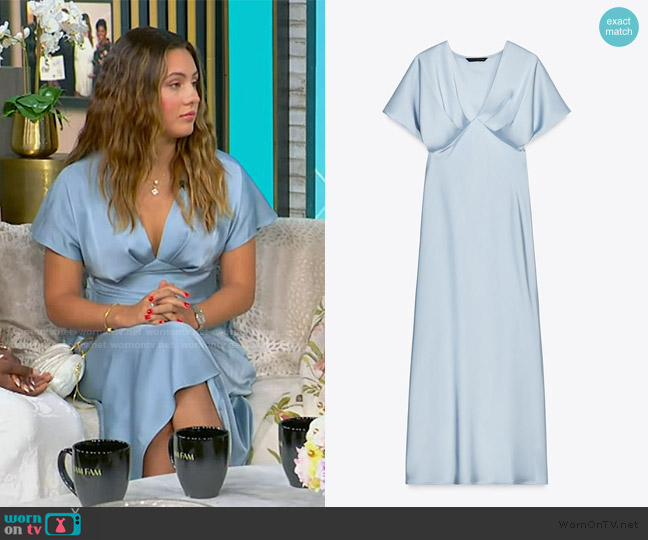 Zara Satin Effect Midi Dress worn by Ariana Castell on Tamron Hall Show