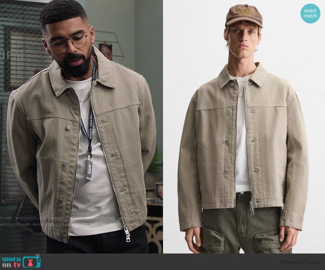 Zara Washed Zipper Jacket worn by O'Shon (Matthew Law) on Abbott Elementary