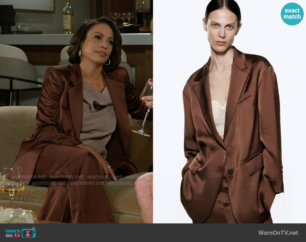 Zara Flowy Blazer worn by Nicole Dupree Richardson (Daphnee Duplaix) on Beyond the Gates