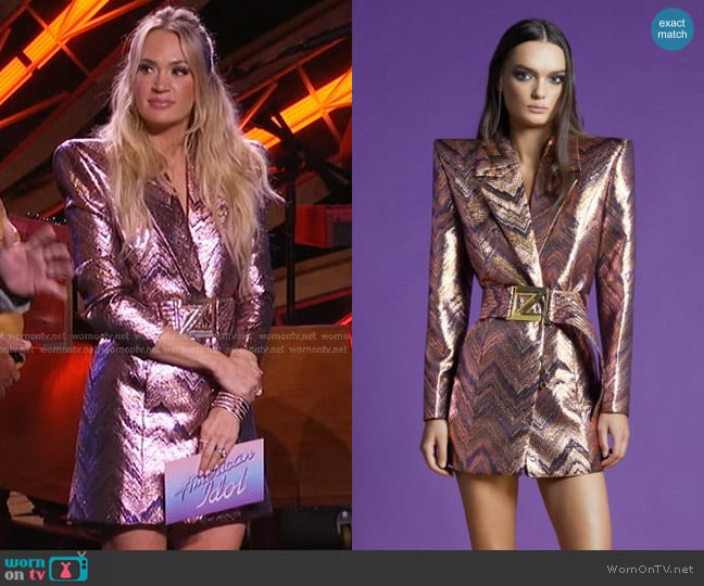 Zhivago Makin' Mischief 2 Way Blazer Dress in Antique worn by Carrie Underwood on American Idol