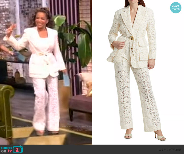 Zimmermann Illuminate Lace Belted Jacket worn by Sunny Hostin on The View