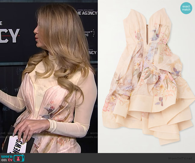Zimmermann Illuminate mini dress worn by Nikki Novak on E! News