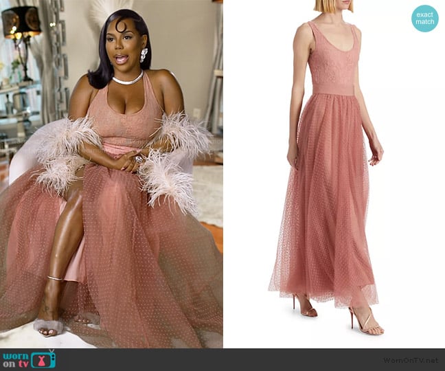 Zimmermann Lace Sleeveless Bodysuit worn by Kelli Ferrell on The Real Housewives of Atlanta