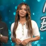 Zuri’s short sleeve sweater on Access Hollywood