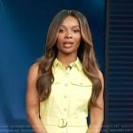Zuri’s yellow belted mini dress on Access Hollywood
