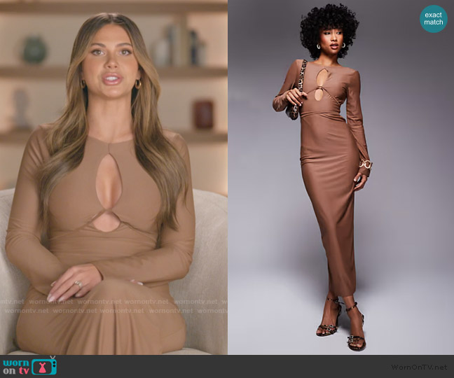 ASOS Sculpting jersey long sleeve maxi dress worn by Demi Engemann on The Secret Lives of Mormon Wives