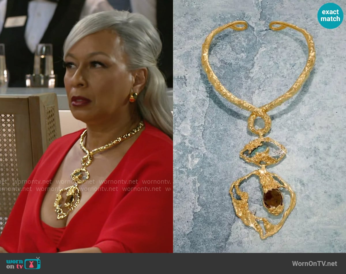 Alexis Bittar The Scultural Mobile Necklace worn by Anita Dupree (Tamara Tunie) on Beyond the Gates