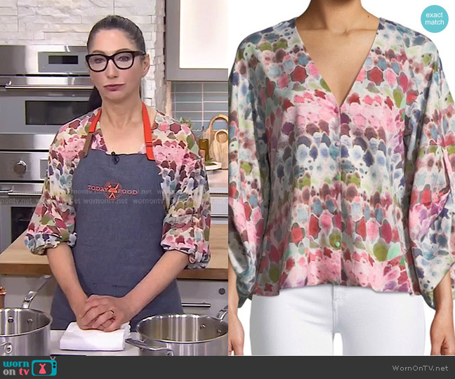 Alexis Charlie Silk Printed Blouse worn by Gesine Bullock-Prado on Today