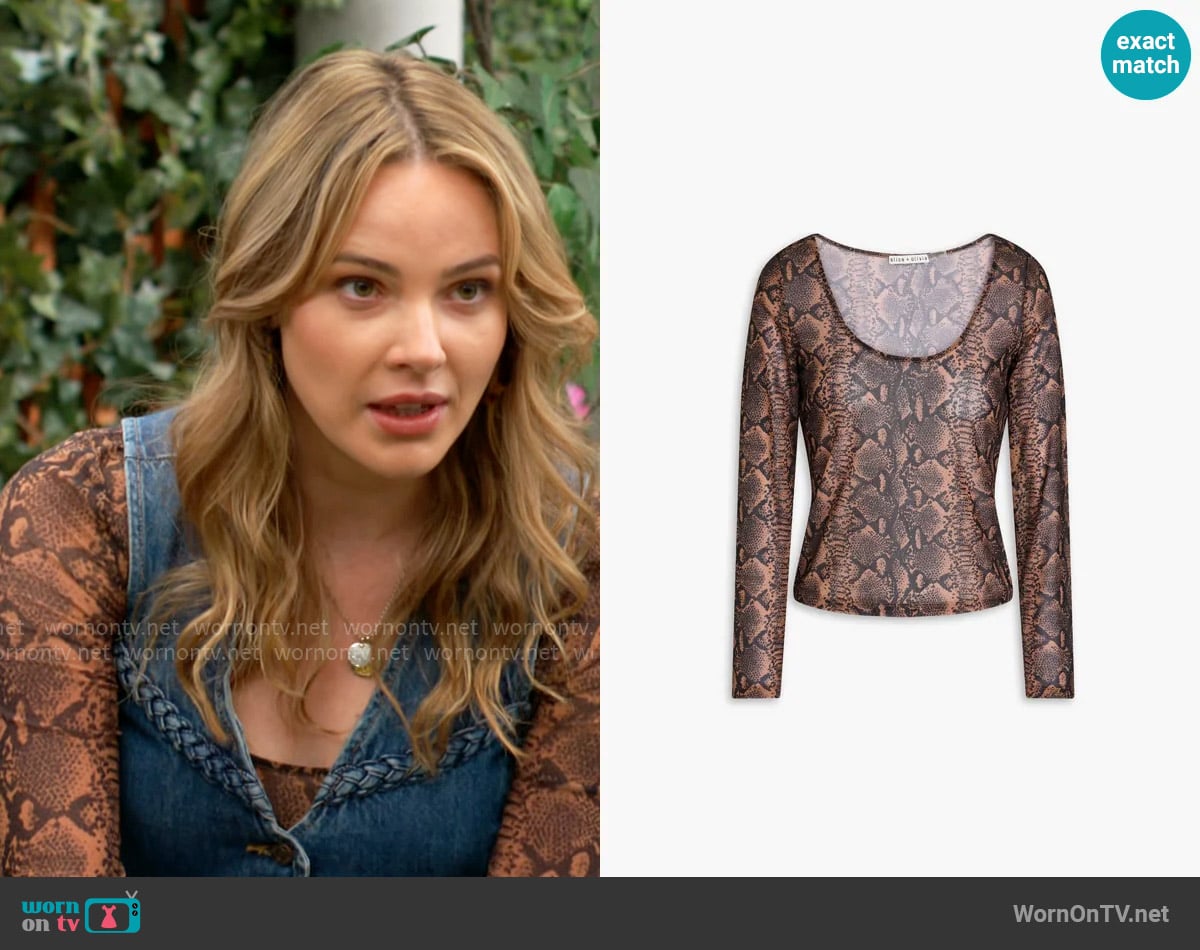 Alice + Olivia Delaina Top worn by Tessa Porter (Cait Fairbanks) on The Young and the Restless