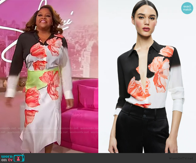 Alice + Olivia Brady Silk Blouse worn by Sherri Shepherd on Sherri