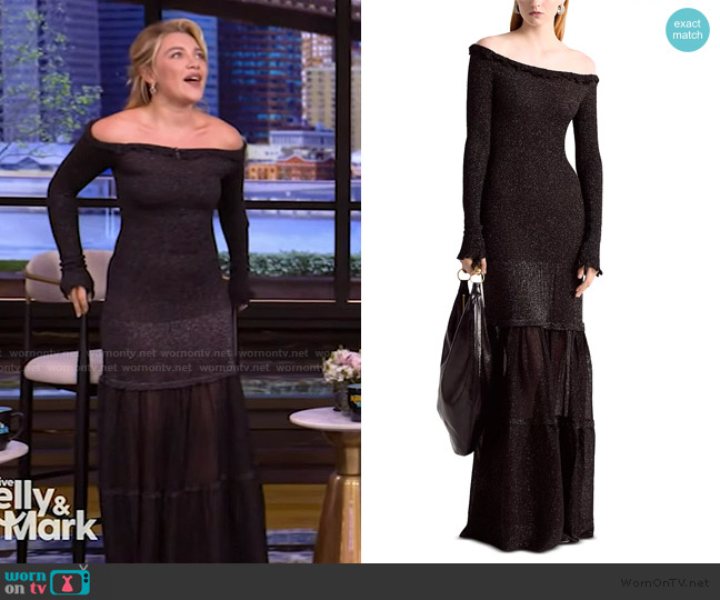 Altuzarra Polly Metallic Dress worn by Florence Pugh on Live with Kelly and Mark