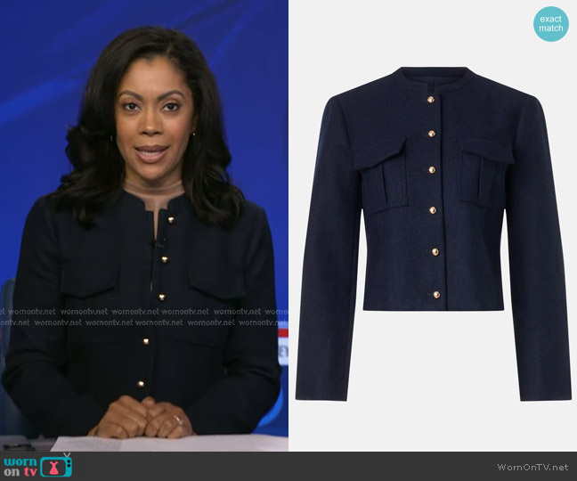 Derek Lam 10 Crosby x RTR Pocket Detail Button Up Jacket worn by Shirleen Allicot on Good Morning America