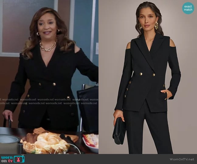Donna Karan New York Cold Shoulder Blazer worn by Catherine Avery (Debbie Allen) on Greys Anatomy