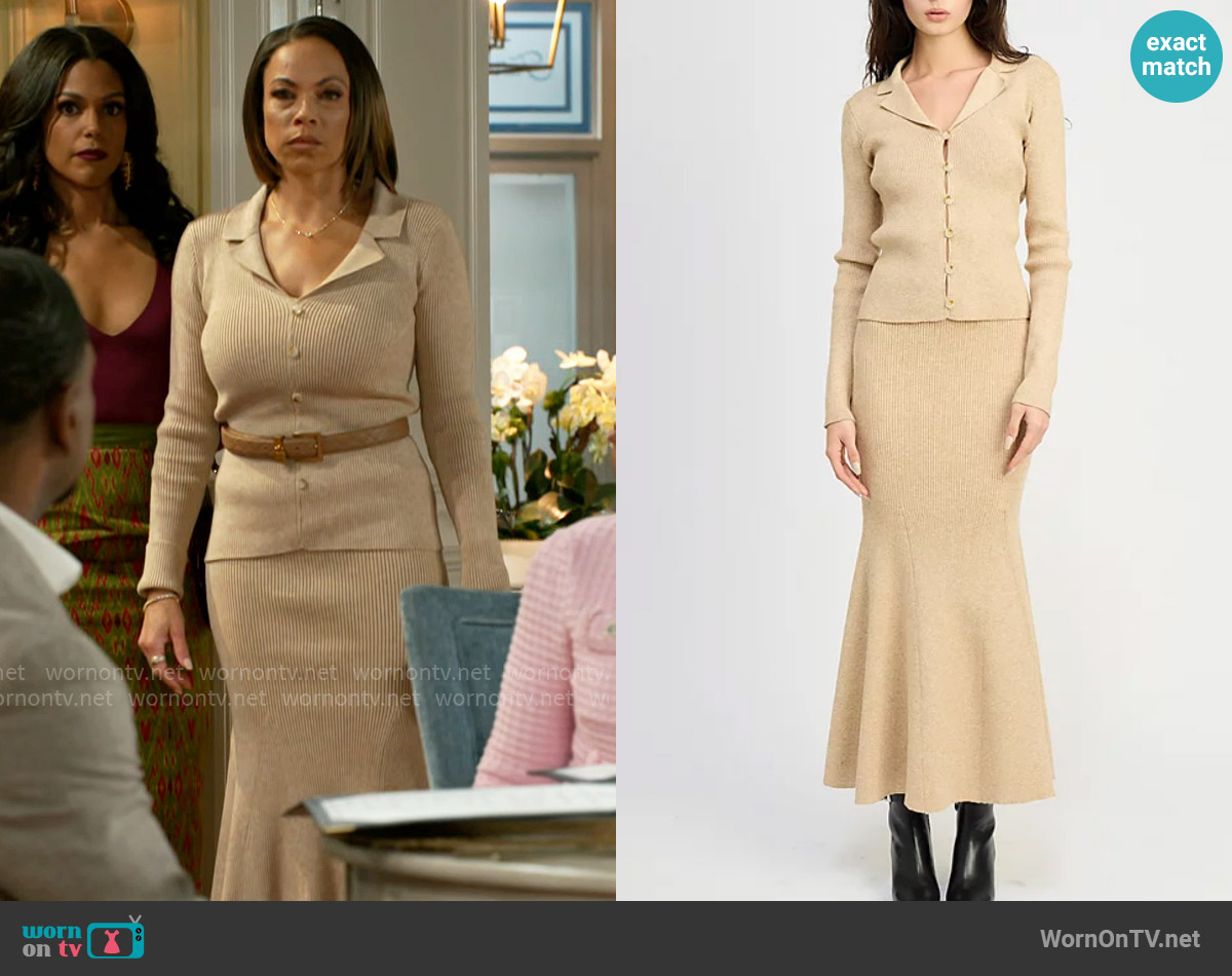 En Saison Gweneth Knit Button-Front Cardigan worn by Nicole Dupree Richardson (Daphnee Duplaix) on Beyond the Gates