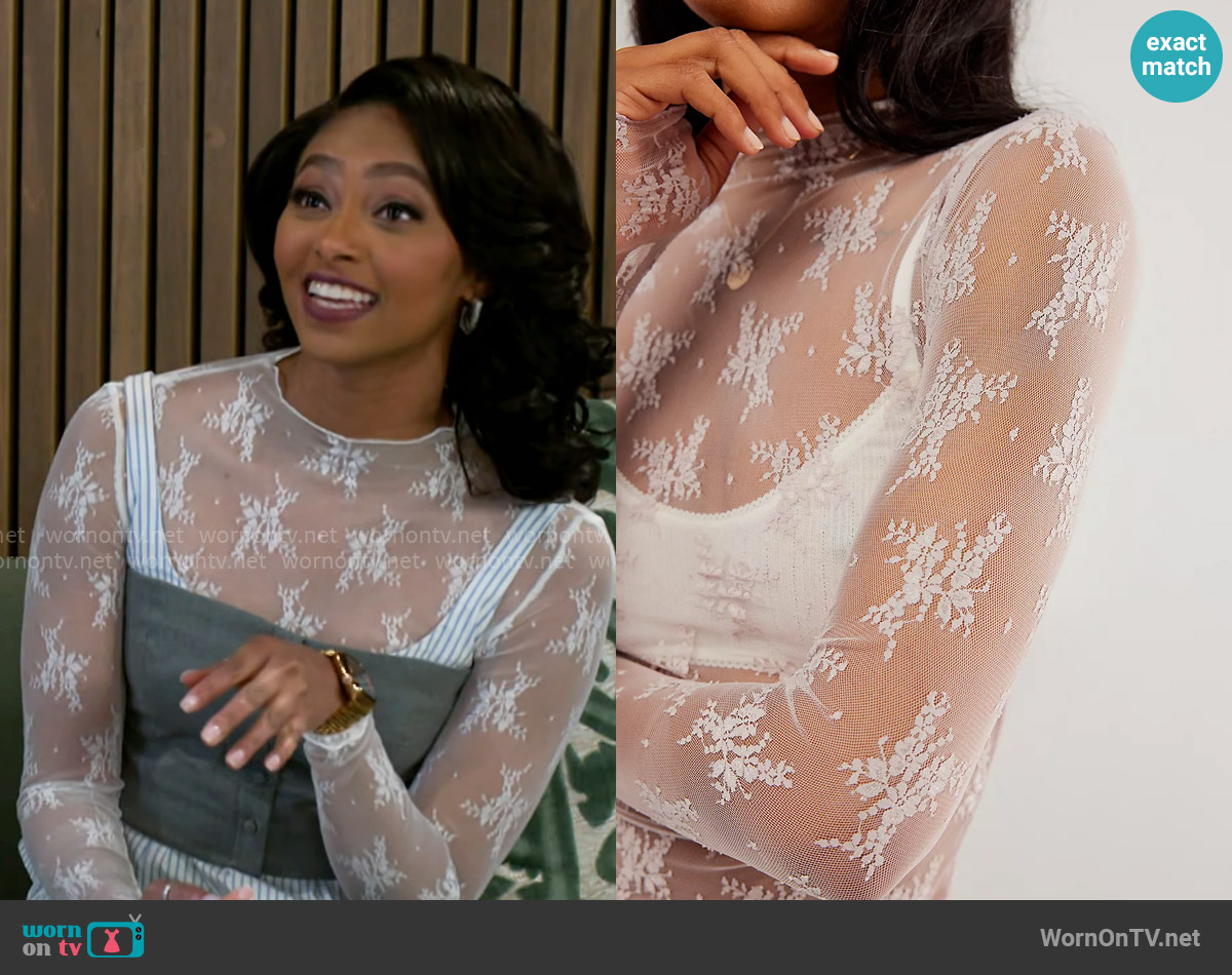 Free People Lady Lux Layering Top in Grey Lilac worn by Kat Richardson (Colby Muhammad) on Beyond the Gates