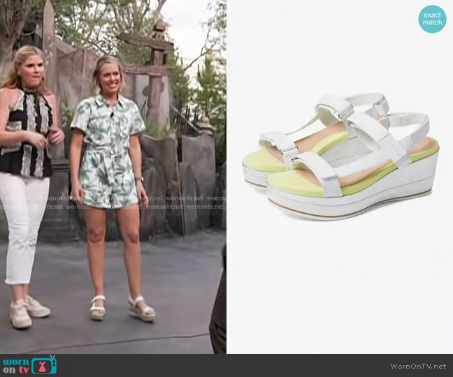 Cole Haan Grand Ambition Ayer Leather Platform Wedge Sandals worn by Dylan Dreyer on Today