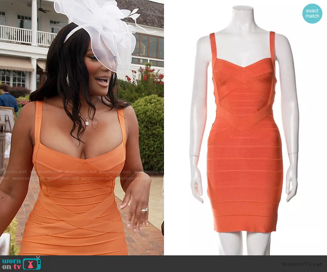 Herve Leger Bandage Dress worn by Angela Oakley on The Real Housewives of Atlanta
