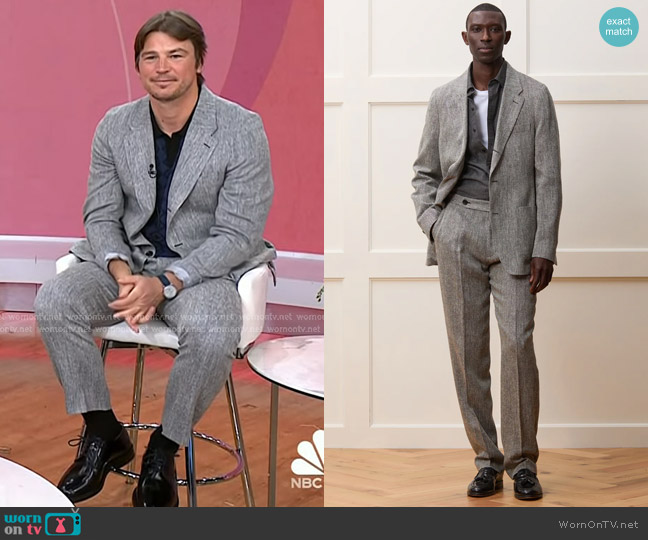 Todd Snyder Italian Linen-Silk Madison Jacket in Grey worn by Josh Hartnett on Today