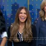 Jessi Ngatikaura’s black contrat trim polo dress on Good Morning America