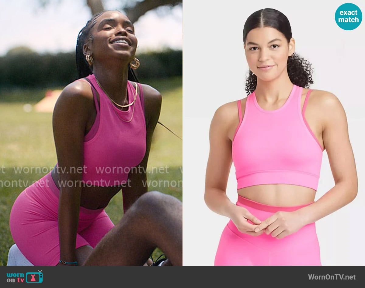 JoyLab Seamless Double Layer High Neck Bra worn by Keisha Clark (Lovie Simone) on Forever