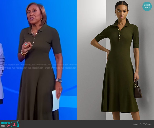 Lauren Ralph Lauren A-Line Polo Dress worn by Robin Roberts on Good Morning America