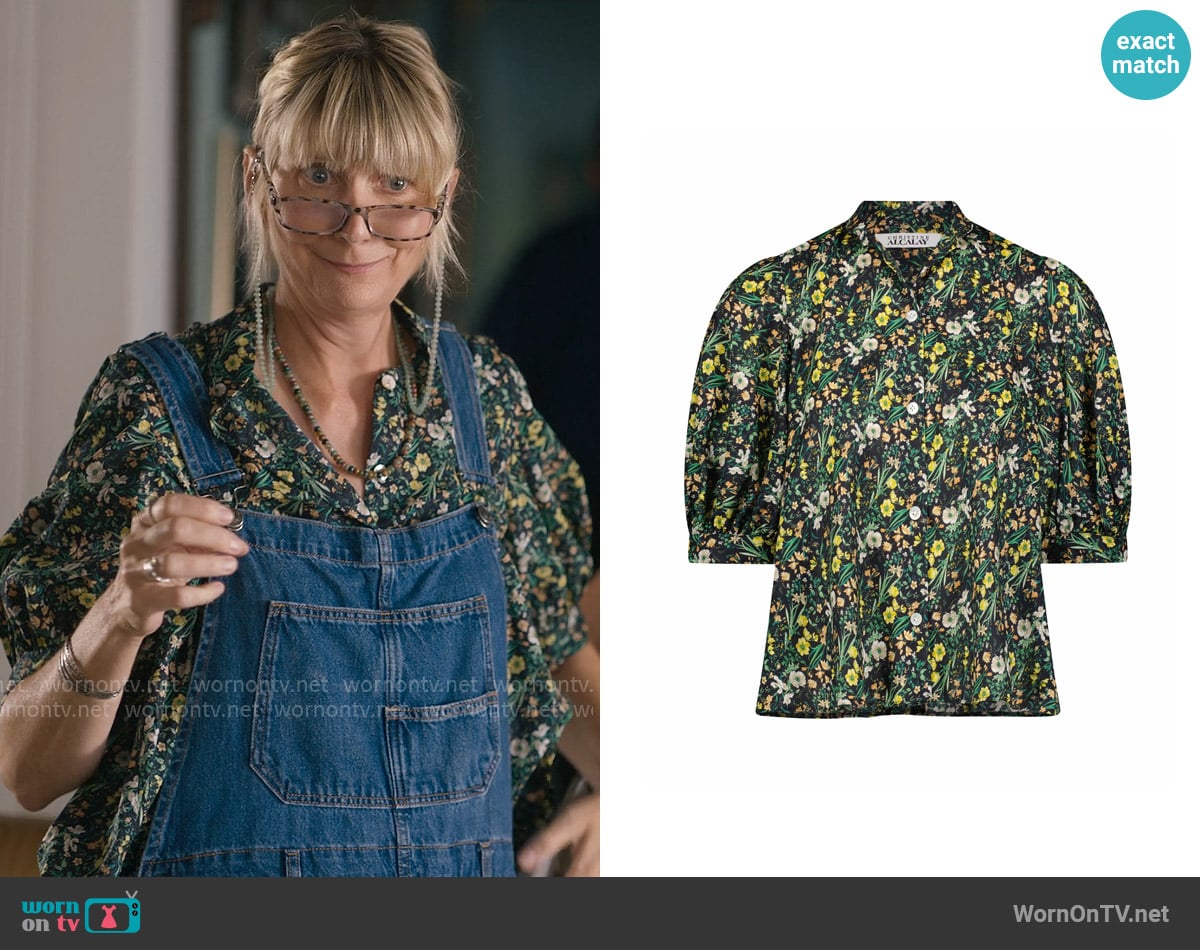 Christine Alcalay Livia Blouse in Floral Cotton worn by Anne (Kerri Kenney) on The Four Seasons