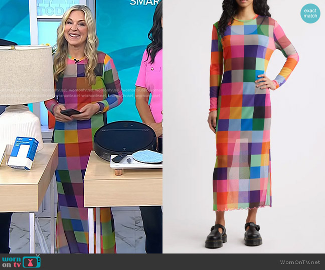 Dressed in Lala Mad About You Mesh Dress in Forever Young Check worn by Jennifer Jolly on Today