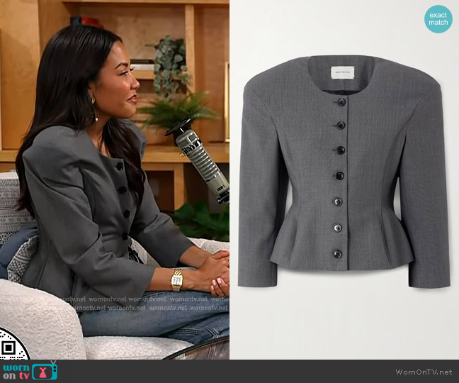 Magda Butrym Wool and Silk-blend Peplum Blazer worn by Emma Grede on Today