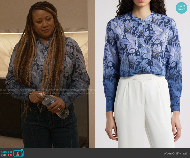 Kobi Halperin Napa Ombre Floral-Print Blouse worn by Karen Wilson (Tracie Thoms) on 9-1-1