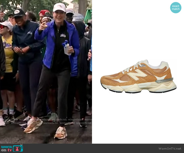 New Balance 9060 Sneakers in Great Plains calcium linen worn by Lara Spencer on Good Morning America