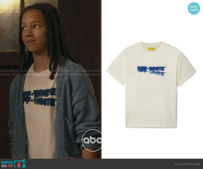 Off-White Arrow Faded cotton T-shirt worn by Denny Wilson (Declan Pratt) on 9-1-1